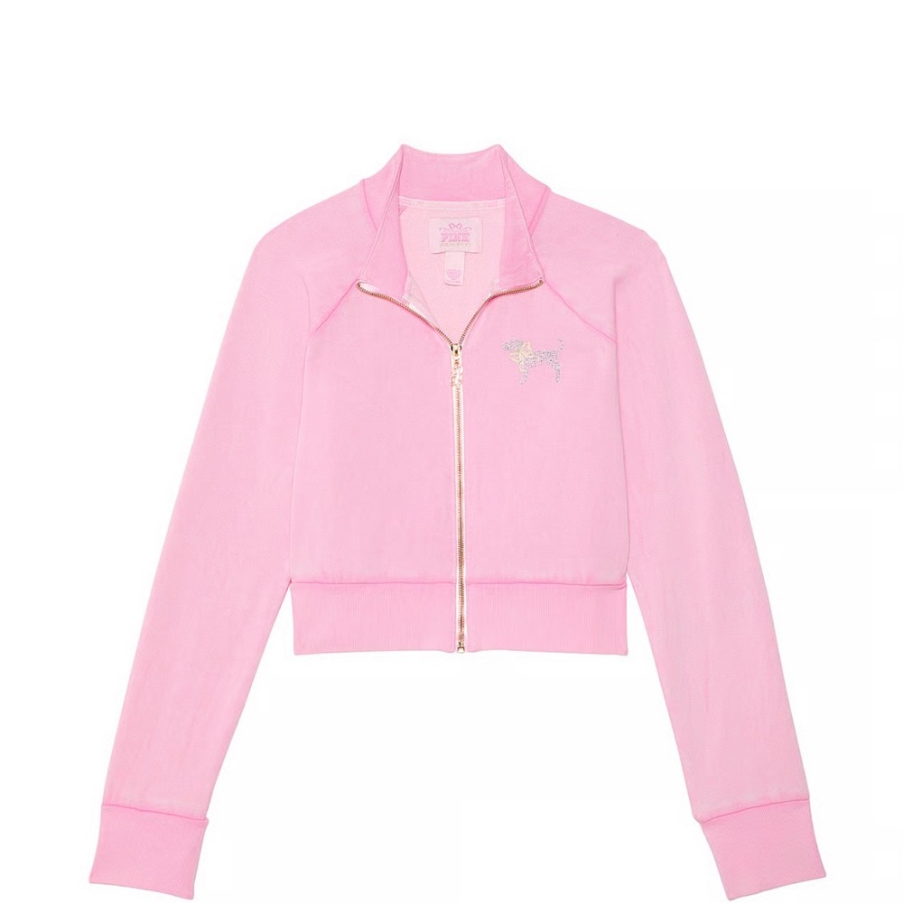 Pink x Loveshack Fancy Pink Zip-Up Jacket size S